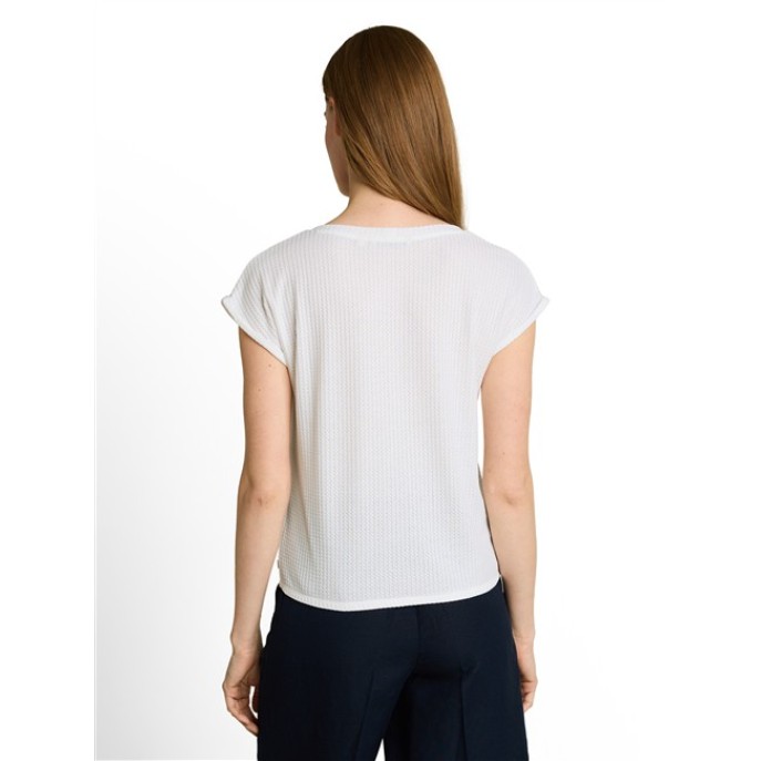 Tom Tailor Damesmode structuur T-shirt 1052092 wit